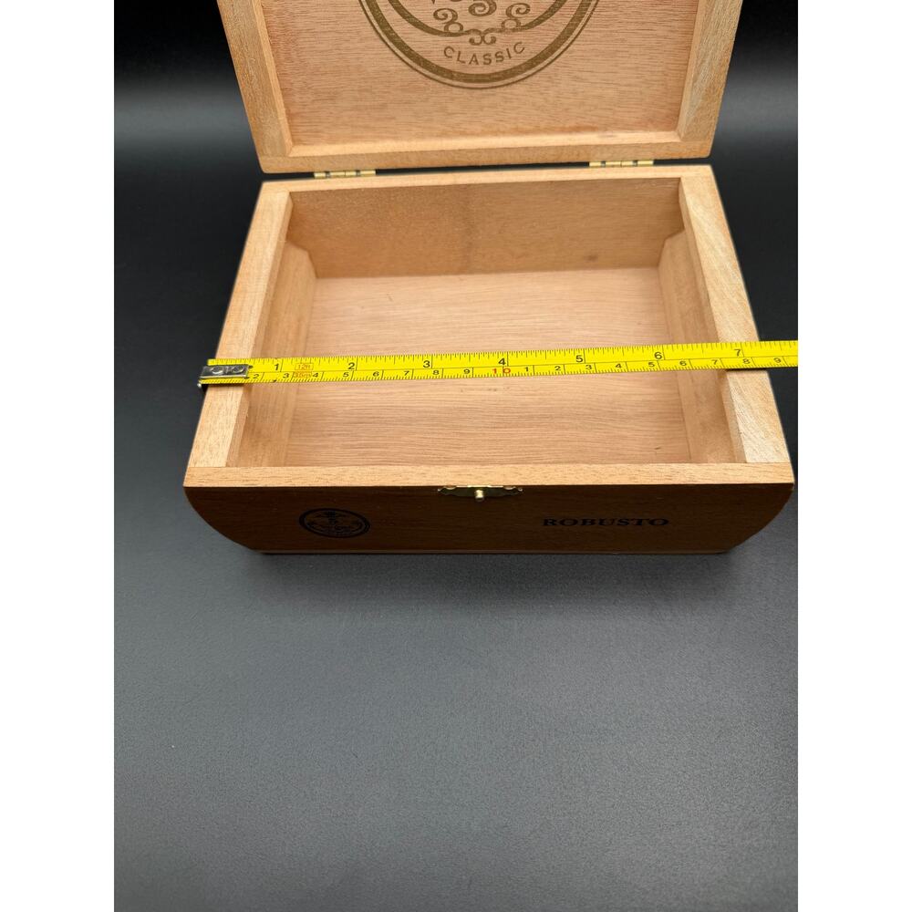 Vintage Vegas Classic Handmade Wooden Cigar Box Humidor Trinket Box - Picture 4 of 9